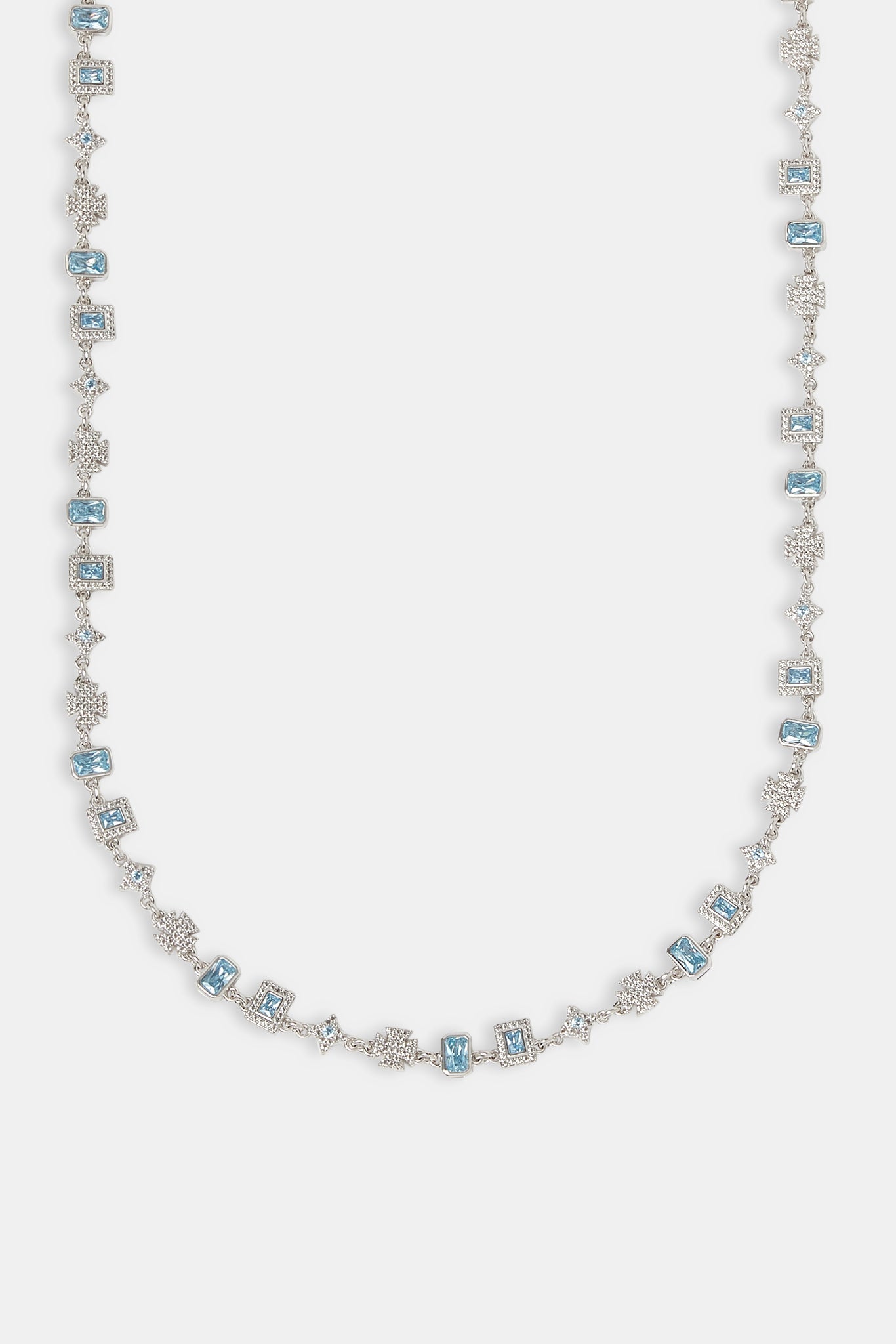 Iced Blue Gemstone & Motif Chain - 6mm